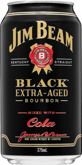 Jim Beam Black Cola 4 Can 375ml