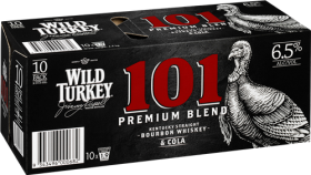 Wild Turkey 101 and Cola 10pk Cans