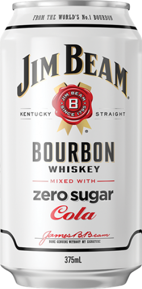 Jim Beam White Label Bourbon and Zero Cola Can