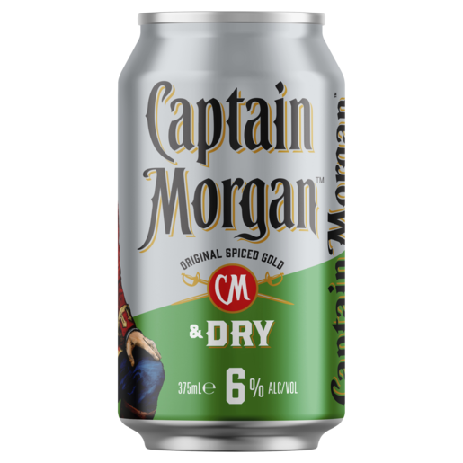 Captain Morgan and Dry 6% 4pk Can