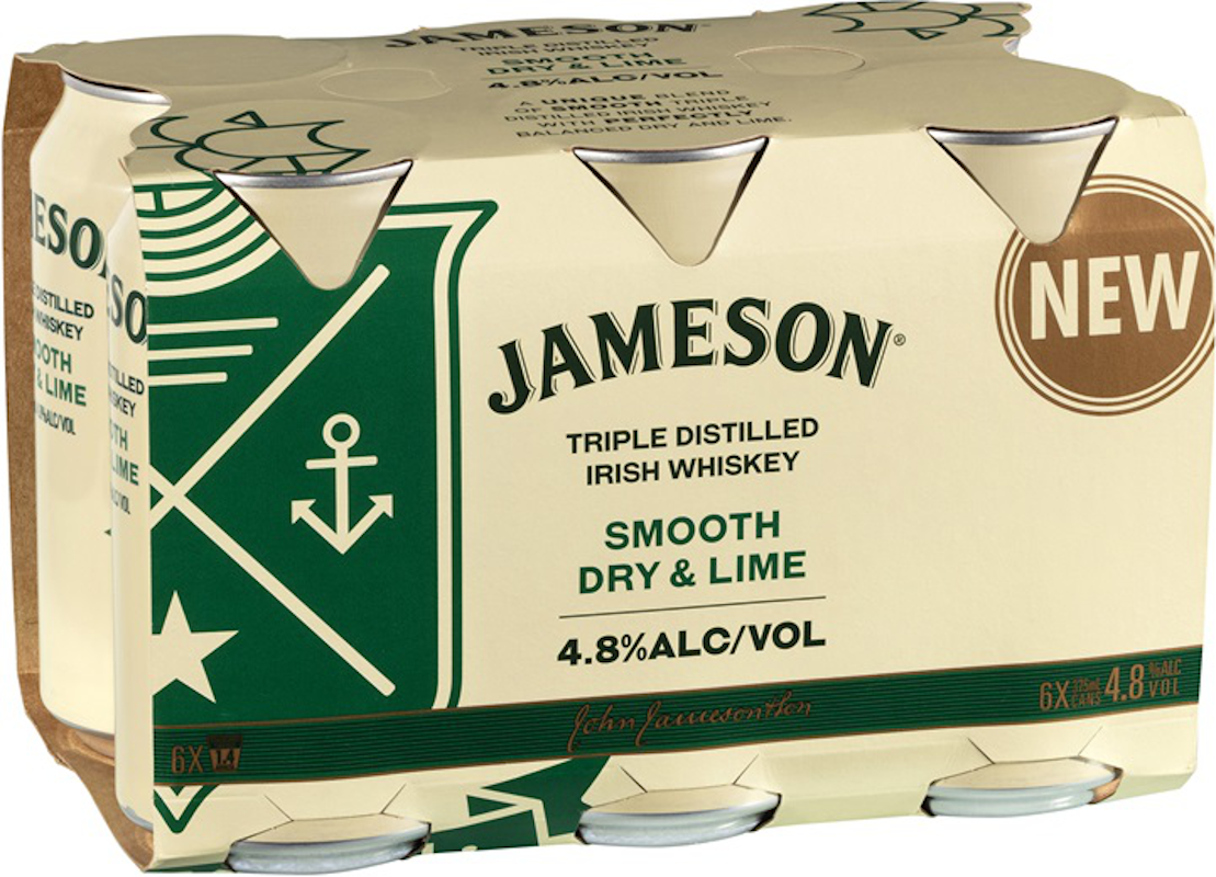 Jameson Smooth Dry & Lime 4.8% 6pk