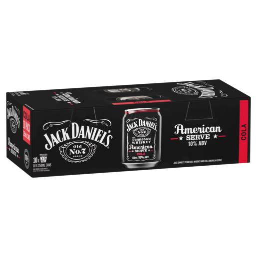 Jack Daniels and Cola American Serve Can 10pk