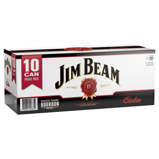 Jim Beam White Label Bourbon and Cola 10pk Can