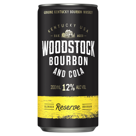 Woodstock 12% Bourbon and Cola Cans