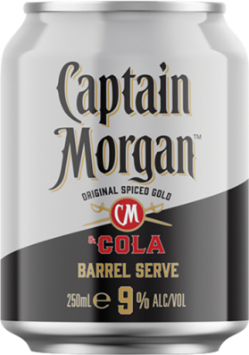 Captain Morgan and Cola 9% Can 250ml