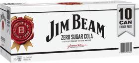 Jim Beam White Zero Cola Cans 10 Pack